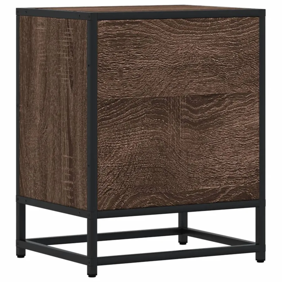 Table de chevet chêne marron 40x31x50 cm bois d'ingénierie - 7