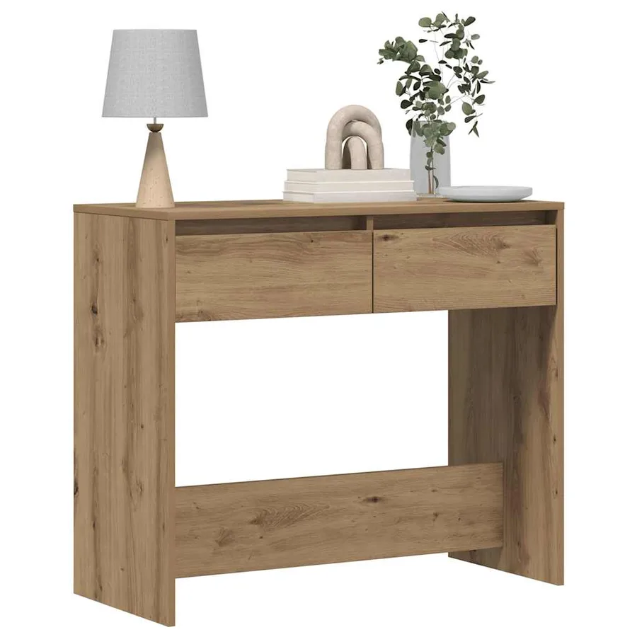 Table console chêne artisanal 89x41x76,5 cm bois d'ingénierie - 3