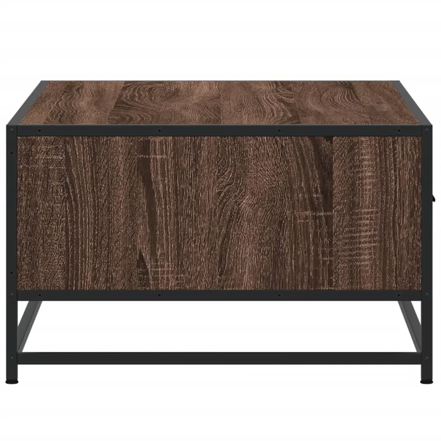 Table basse chêne marron 90x57x35 cm bois d'ingénierie et métal - 6