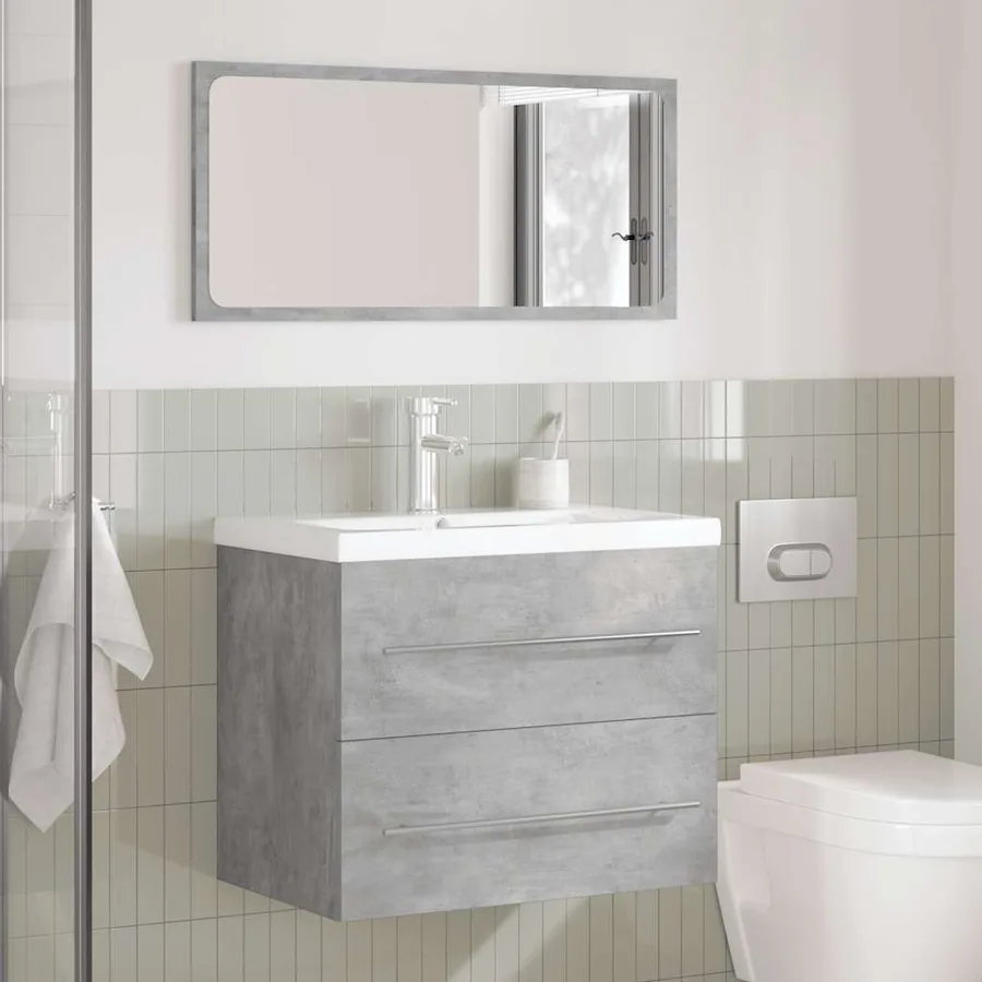 Ensemble de meubles de salle de bain 2 pcs gris béton - 3
