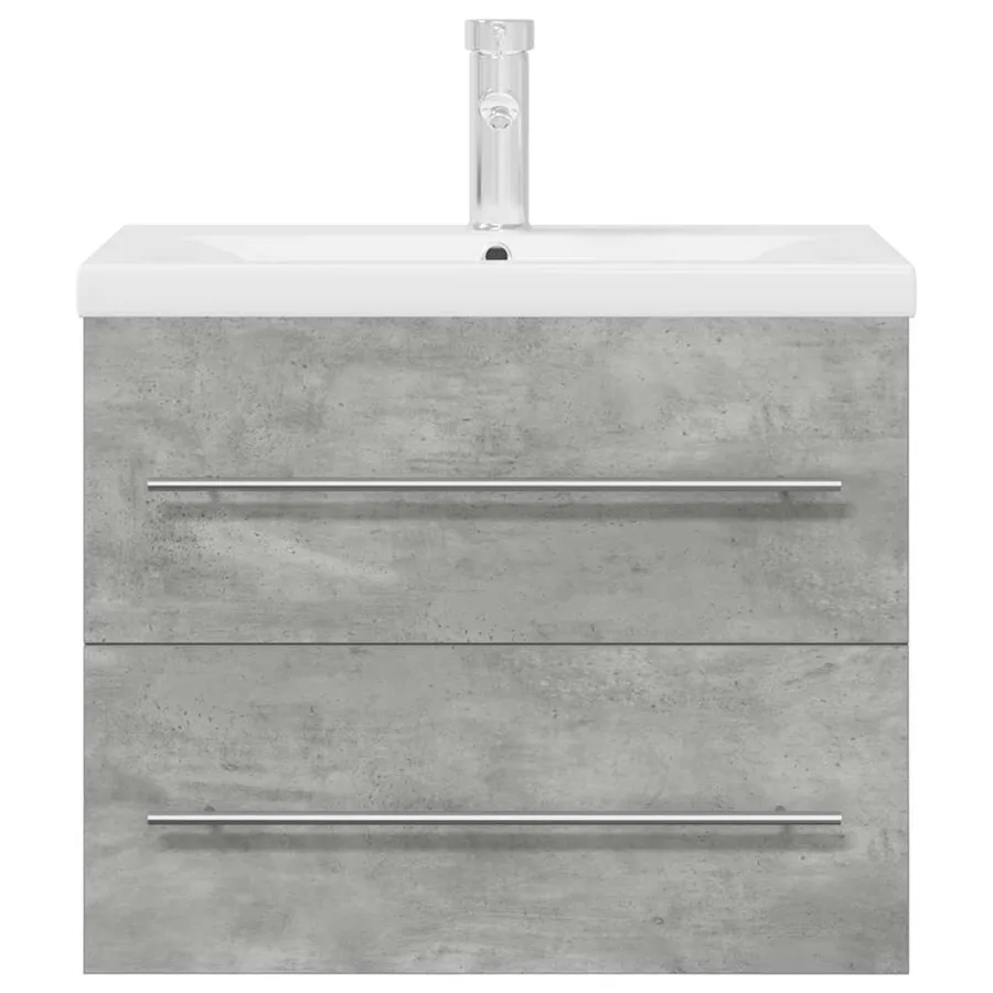 Ensemble de meubles de salle de bain 2 pcs gris béton - 4