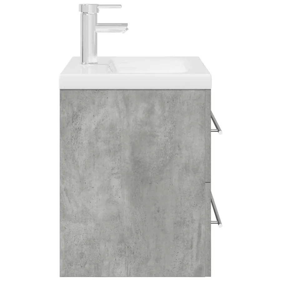 Ensemble de meubles de salle de bain 2 pcs gris béton - 6