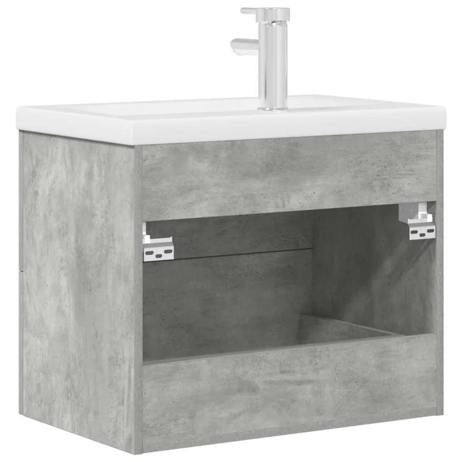 Ensemble de meubles de salle de bain 2 pcs gris béton - 7