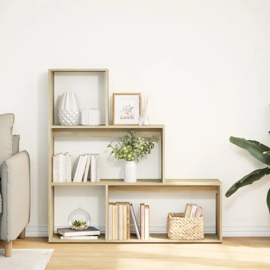 Étagère séparatrice de pièce 3 niveaux chêne sonoma - 3
