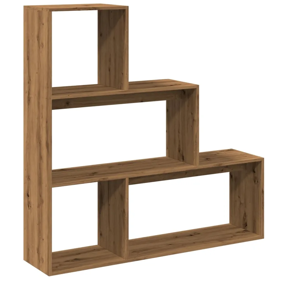 Étagère séparatrice de pièce à 3 niveaux chêne artisanal - 2