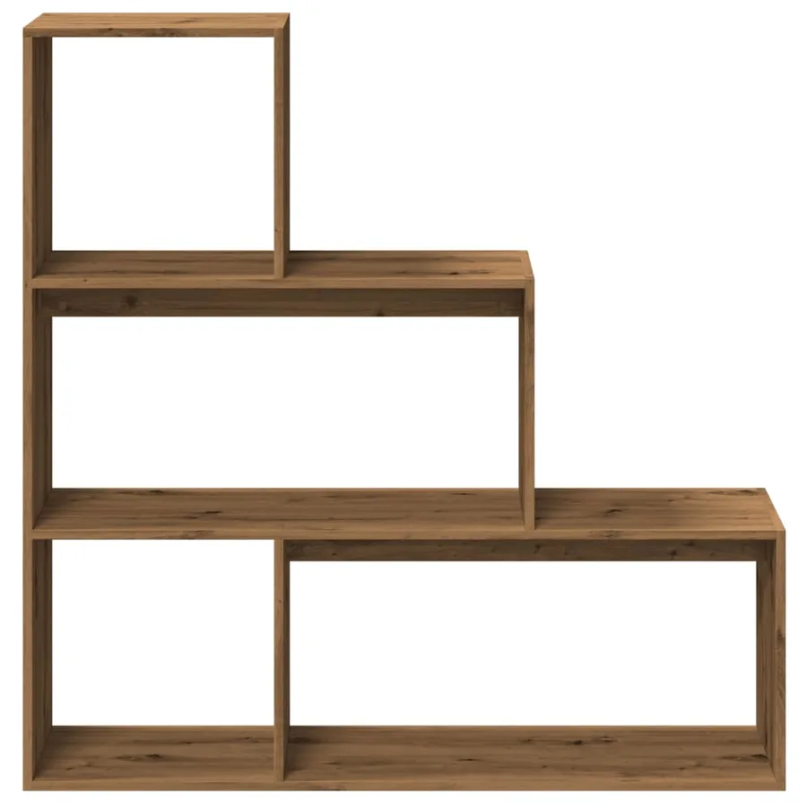 Étagère séparatrice de pièce à 3 niveaux chêne artisanal - 5