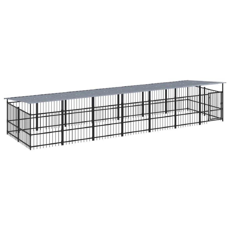 Chenil d'extérieur avec toit pour chiens Acier 13,14 m² - 2