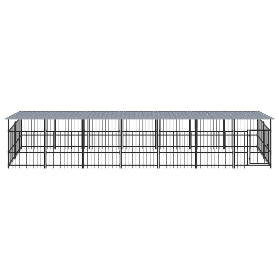 Chenil d'extérieur avec toit pour chiens Acier 13,14 m² - 3