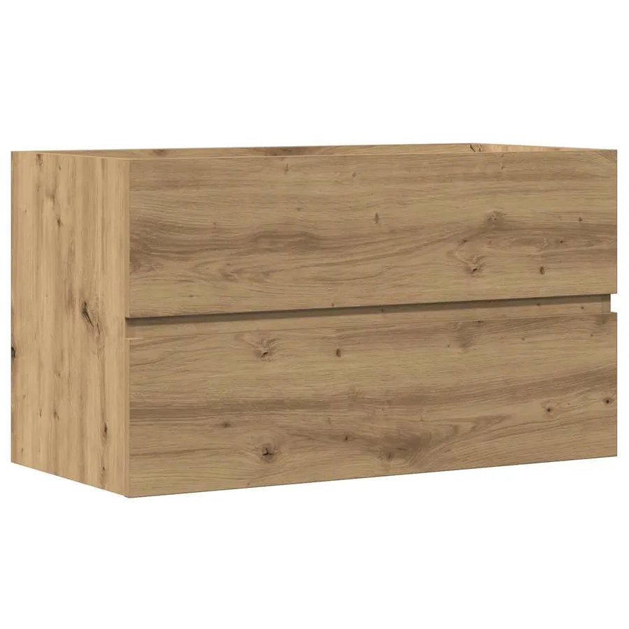 Armoire de salle de bain suspendue chêne artisanal 80x38,5x45cm - 2