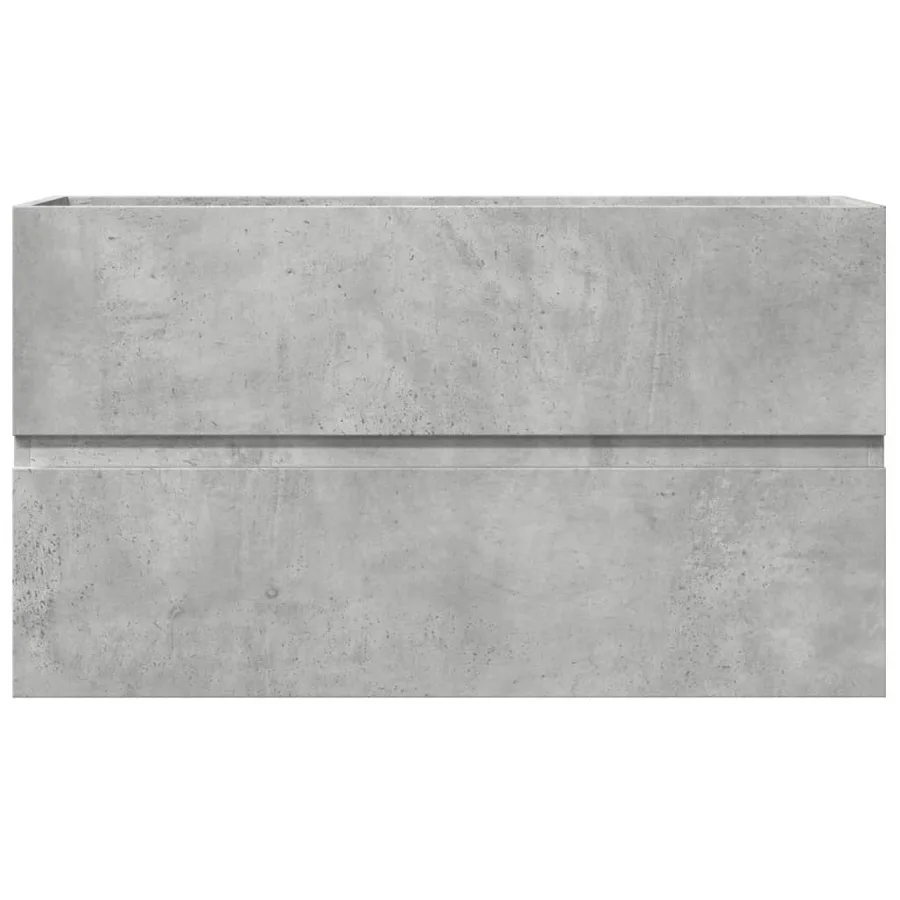 Armoire de salle de bain suspendue gris béton bois d'ingénierie - 4