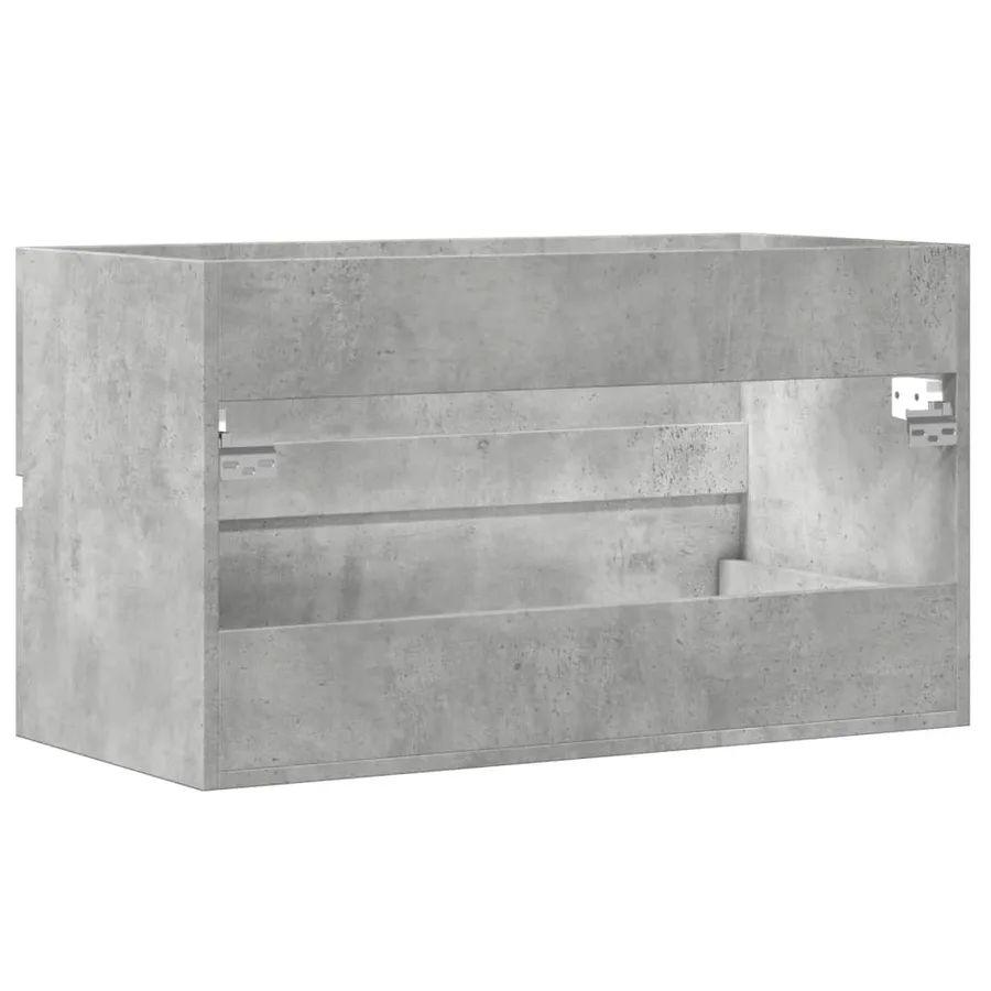 Armoire de salle de bain suspendue gris béton bois d'ingénierie - 6
