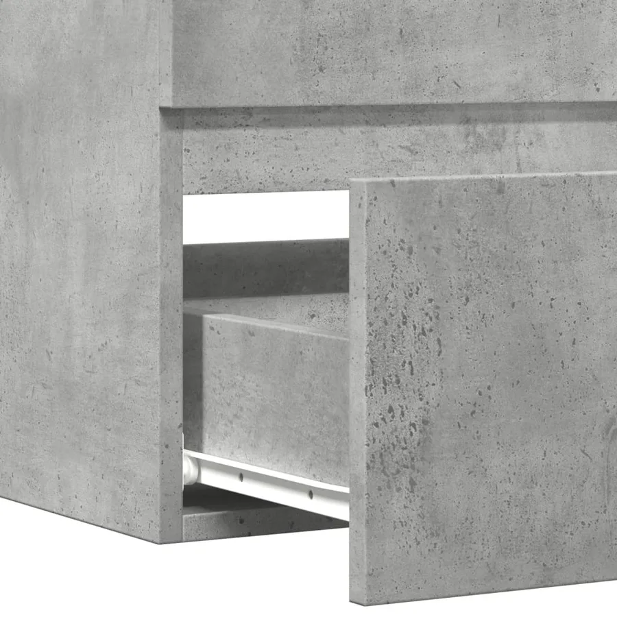Armoire de salle de bain suspendue gris béton bois d'ingénierie - 8