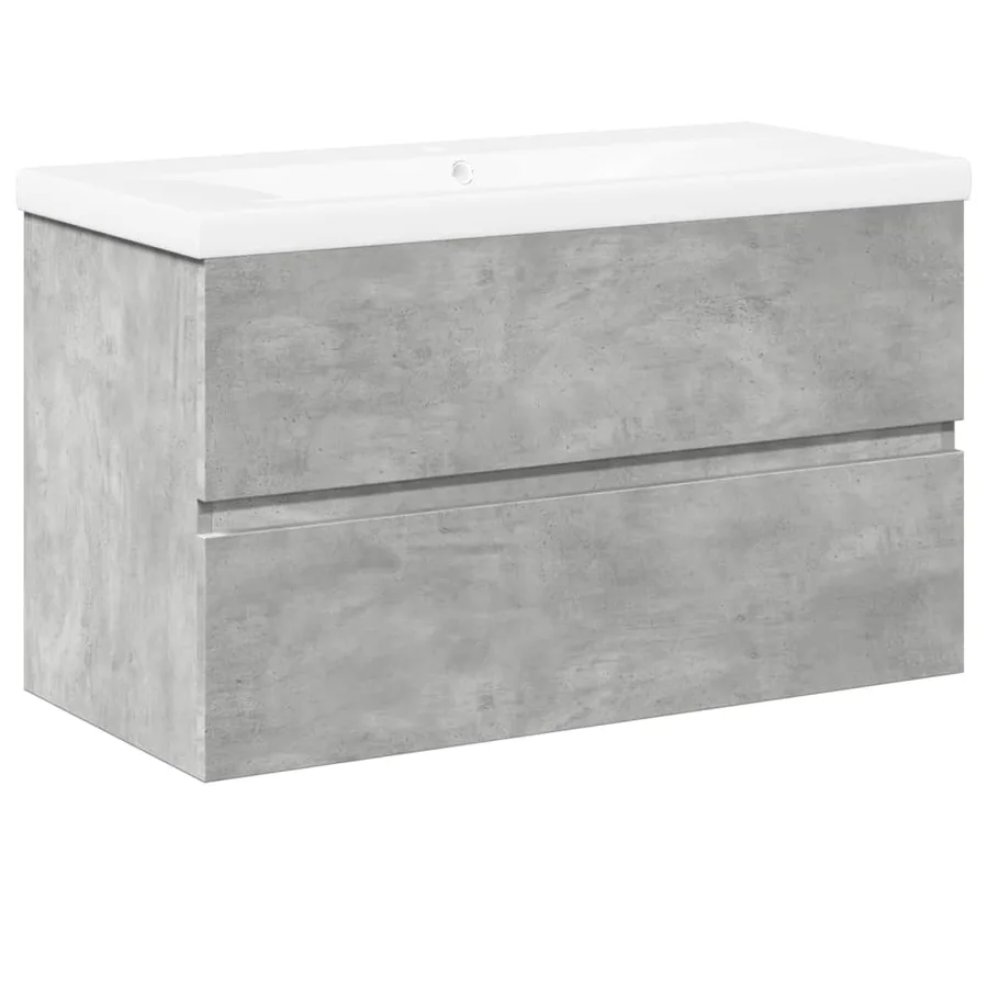 Ensemble de meubles de salle de bain 2 pcs gris béton - 2