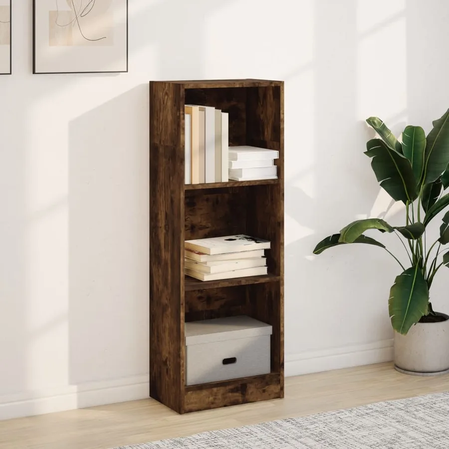 Bibliothèque chêne fumé 40x24x109 cm bois d'ingénierie - 3
