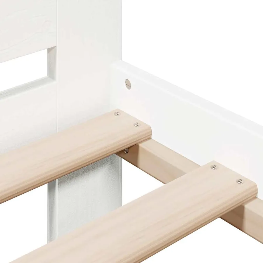 Cadre de lit sans matelas blanc 180x200 cm bois massif de pin - 7