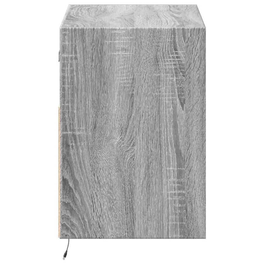 Meuble TV mural avec lumières LED sonoma gris 80x31x45 cm - 7
