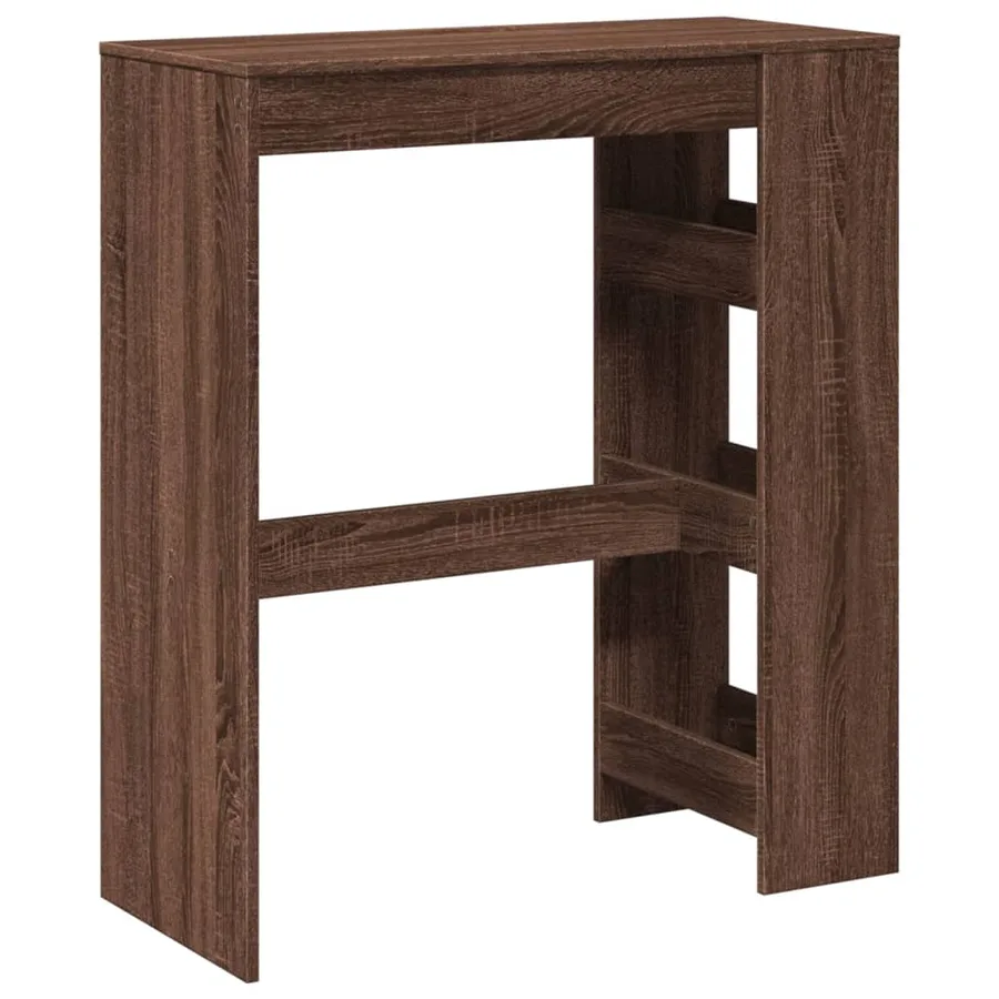 Table de bar avec étagères chêne marron bois d'ingénierie - 6
