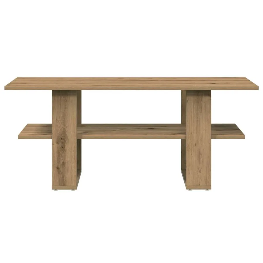 Table basse chêne artisanal 102x55x42 cm bois d'ingénierie - 4