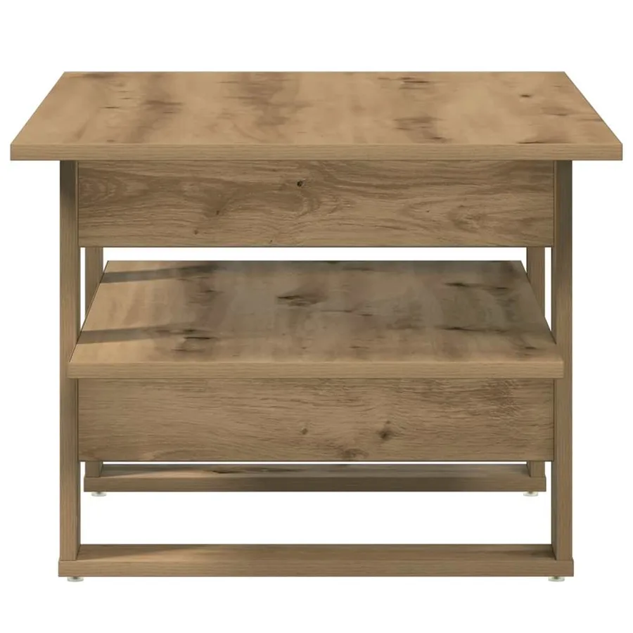 Table basse chêne artisanal 102x55x42 cm bois d'ingénierie - 5