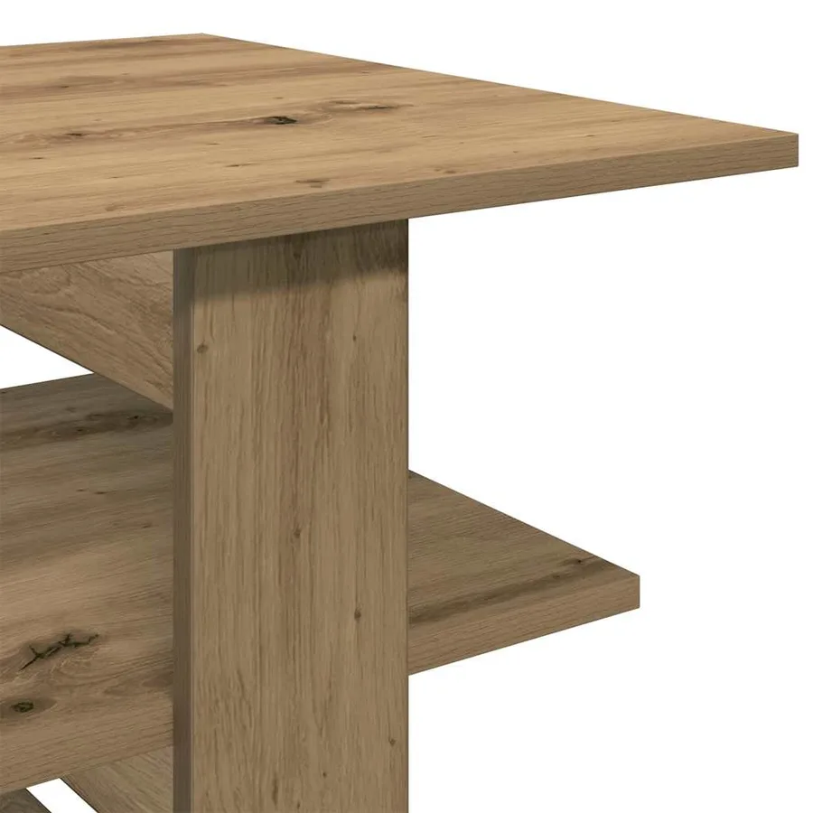 Table basse chêne artisanal 102x55x42 cm bois d'ingénierie - 7
