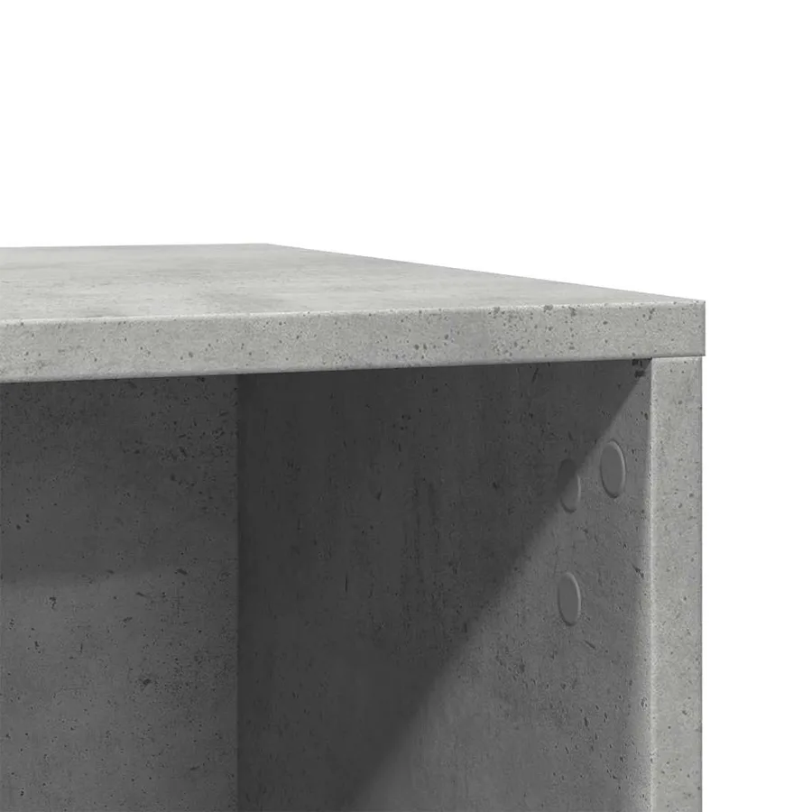 Meuble de bac à litière pour chat gris béton bois d'ingénierie - 9
