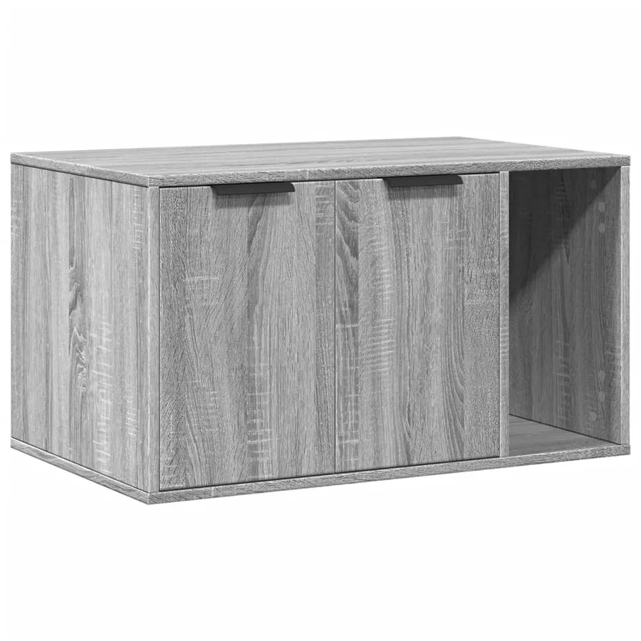 Meuble de bac à litière pour chat sonoma gris bois d'ingénierie - 2