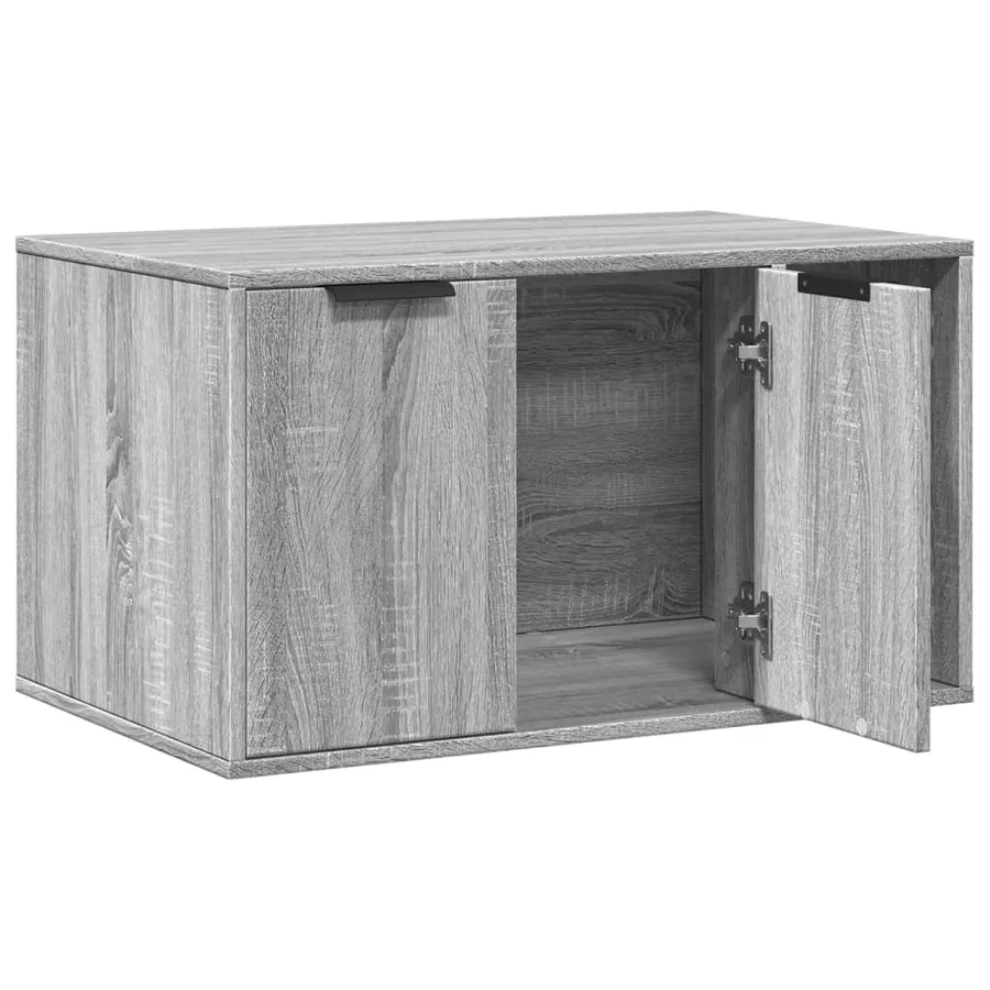 Meuble de bac à litière pour chat sonoma gris bois d'ingénierie - 4
