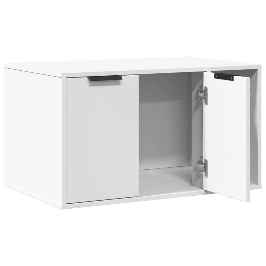 Meuble de bac à litière pour chat blanc bois d'ingénierie - 4