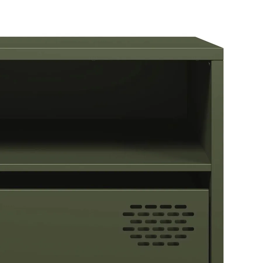 Meuble TV vert olive 202x39x43,5 cm acier laminé à froid - 10