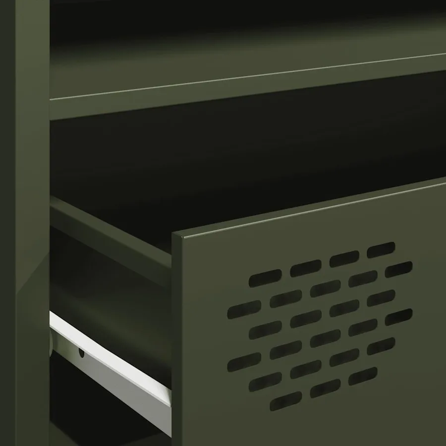 Meuble TV vert olive 202x39x43,5 cm acier laminé à froid - 9