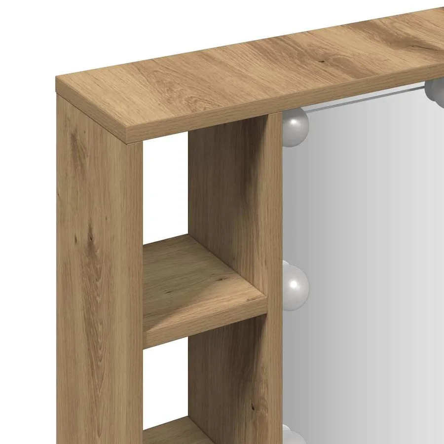 Armoire à miroir avec LED chêne artisanal 76x15x55 cm - 11