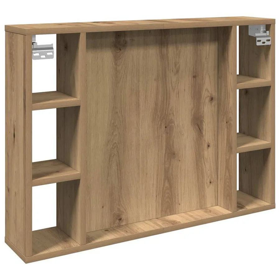 Armoire à miroir avec LED chêne artisanal 76x15x55 cm - 8