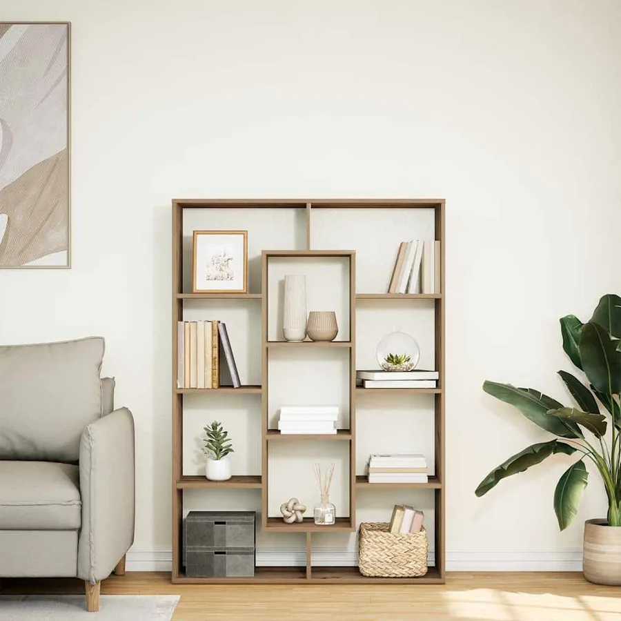 Bibliothèque chêne artisanal 102x29x143 cm bois d'ingénierie - 3