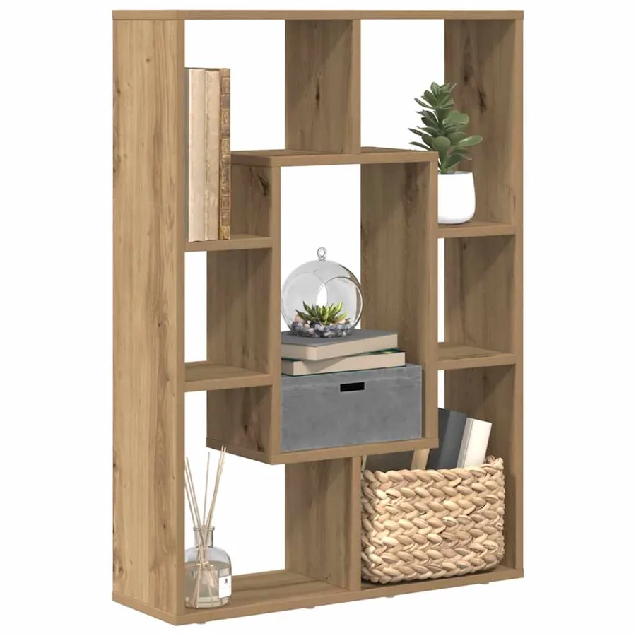 Bibliothèque chêne artisanal 63x20x90 cm bois d'ingénierie
