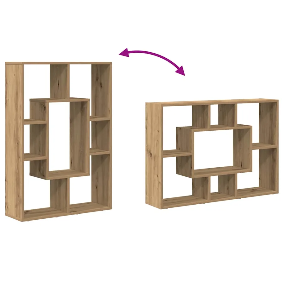 Bibliothèque chêne artisanal 63x20x90 cm bois d'ingénierie - 8