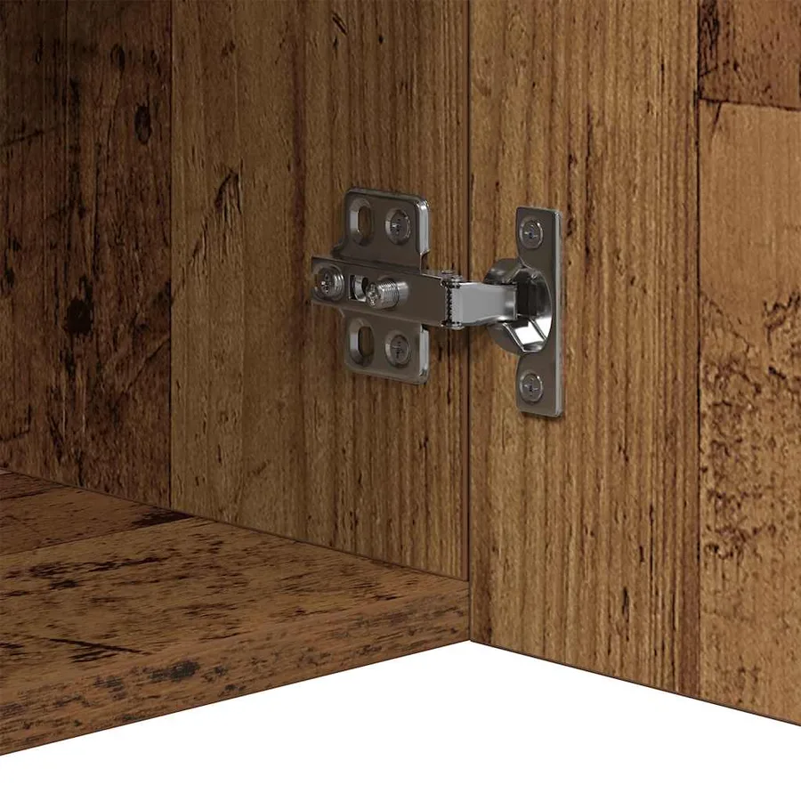 Buffet et lumières LED vieux bois 80x35x75 cm bois d'ingénierie - 11