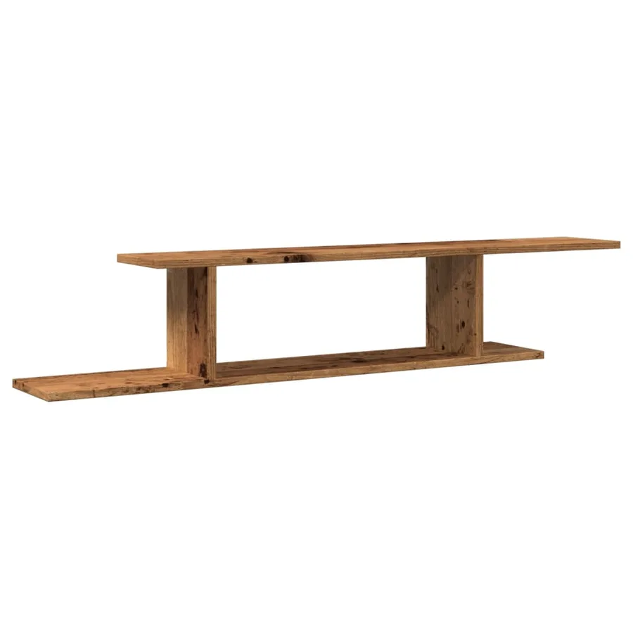 Étagère TV murale vieux bois 125x18x23 cm bois d'ingénierie - 2