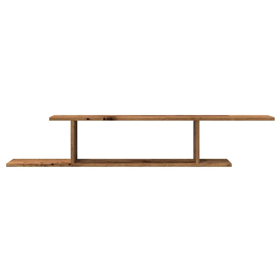 Étagère TV murale vieux bois 125x18x23 cm bois d'ingénierie - 4
