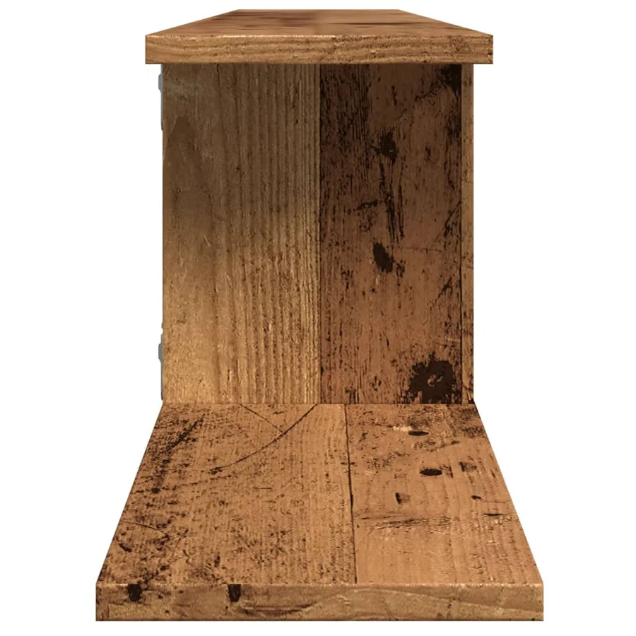 Étagère TV murale vieux bois 125x18x23 cm bois d'ingénierie - 5