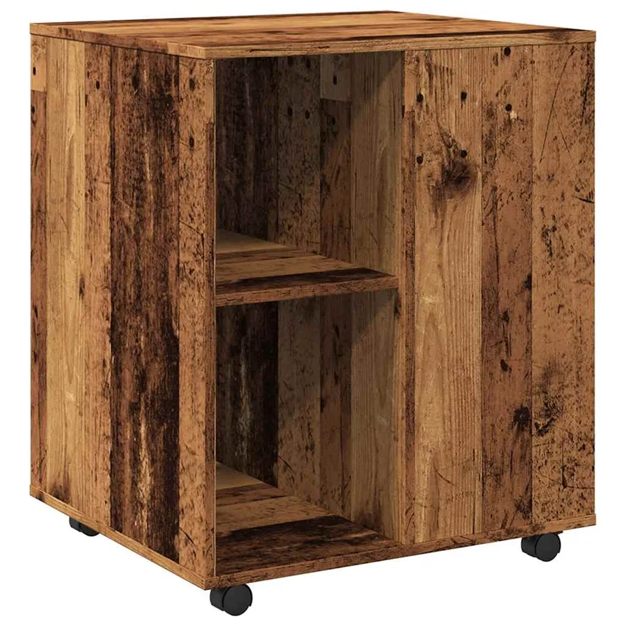 Armoire à roulettes vieux bois 60x53x72 cm bois d'ingénierie - 7
