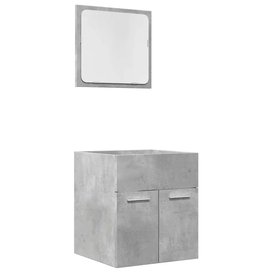 Ensemble de meubles de salle de bain 2 pcs gris béton - 2
