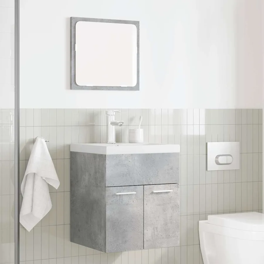 Ensemble de meubles de salle de bain 2 pcs gris béton - 3