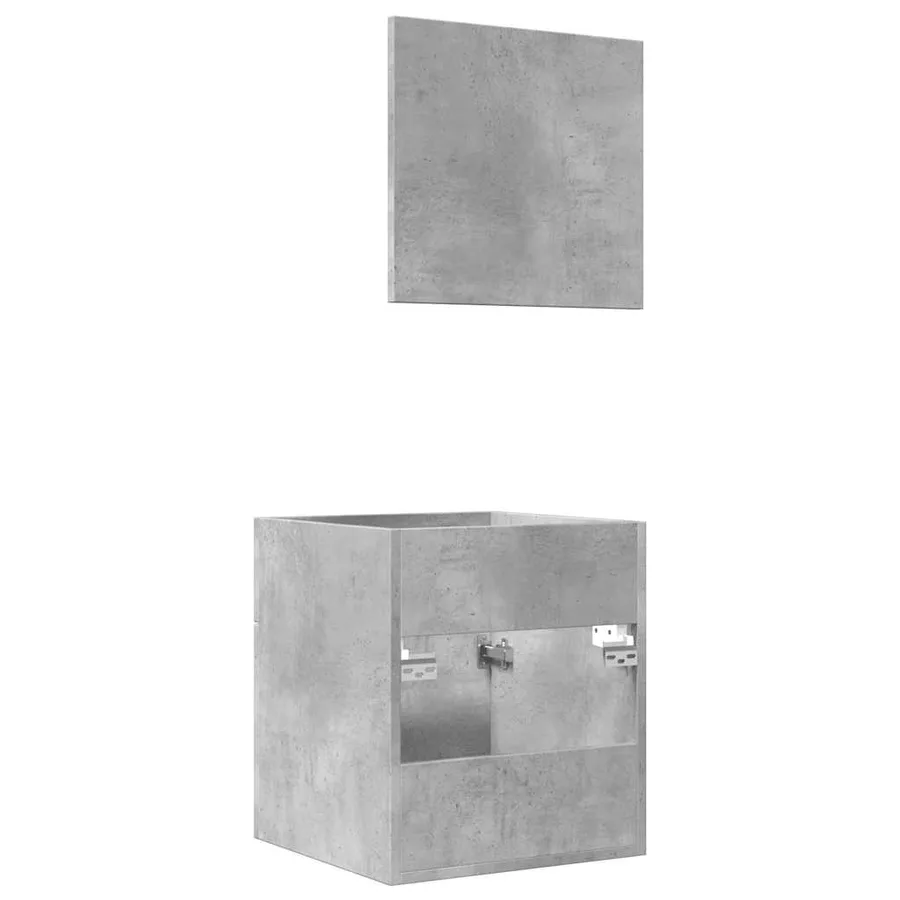 Ensemble de meubles de salle de bain 2 pcs gris béton - 7