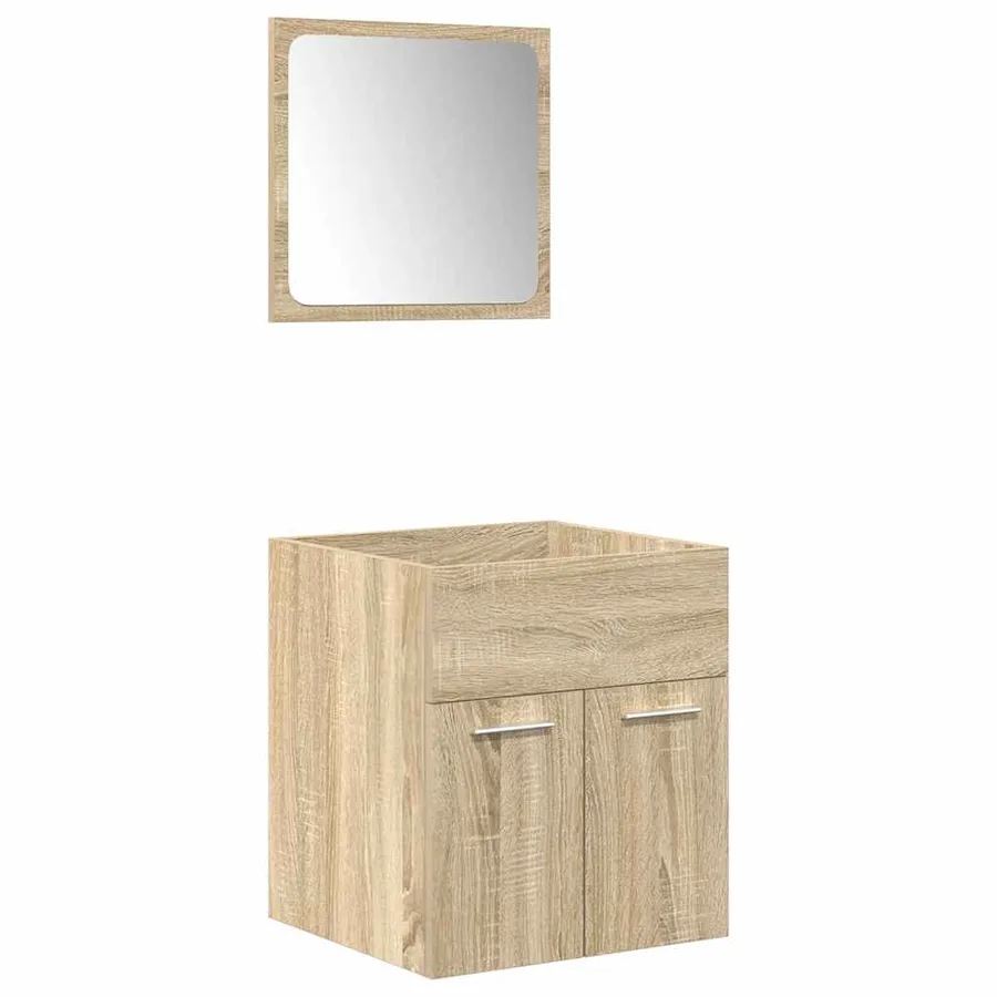 Ensemble de meubles de salle de bain 5 pcs chêne sonoma - 9