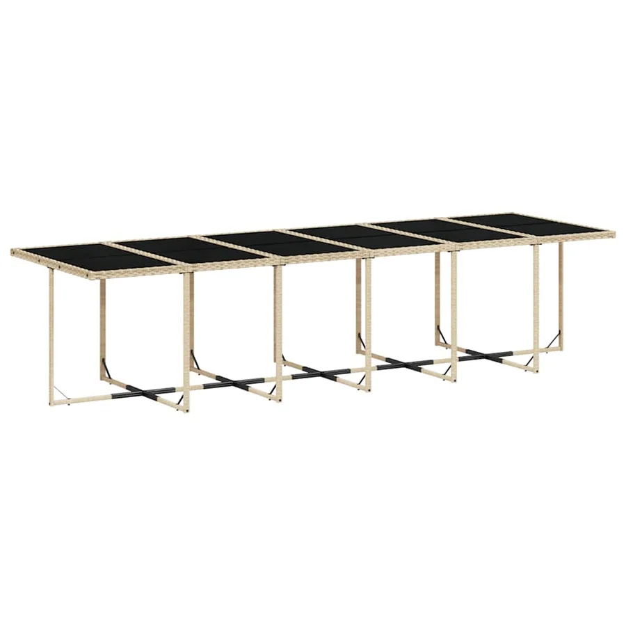 Ensemble à manger de jardin coussins 13 pcs mélange beige rotin - 4