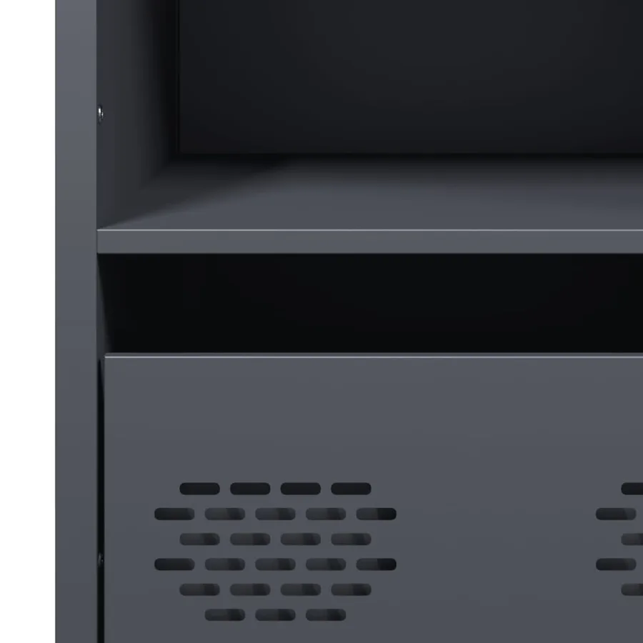 Buffet haut anthracite 68x39x103,5 cm acier - 10