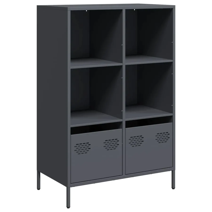 Buffet haut anthracite 68x39x103,5 cm acier - 2