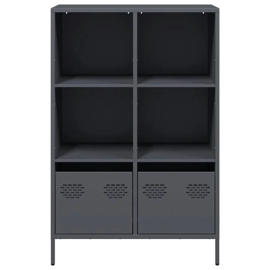 Buffet haut anthracite 68x39x103,5 cm acier - 5