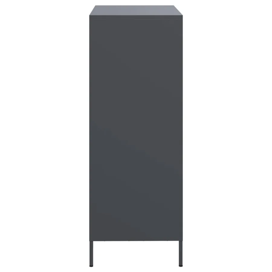 Buffet haut anthracite 68x39x103,5 cm acier - 6