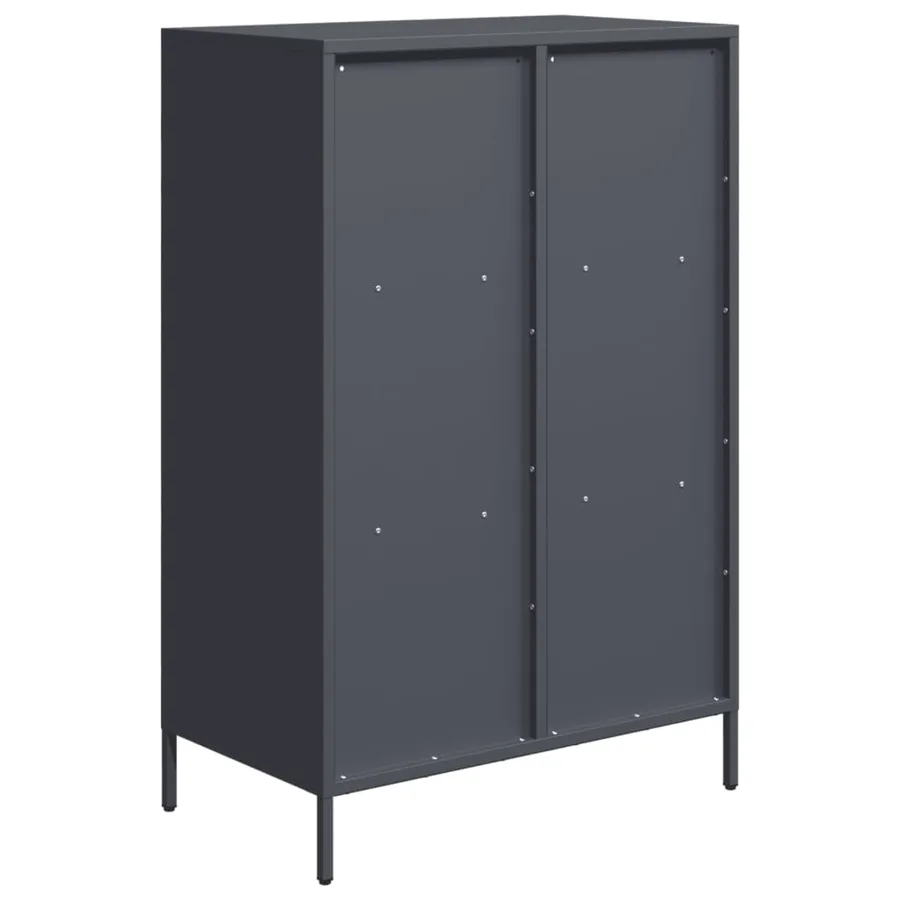 Buffet haut anthracite 68x39x103,5 cm acier - 7